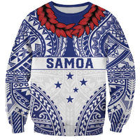 Personalised Toa Samoa Rugby Spirit Sweatshirt White Samoan Tribal Pattern - Polynesian Pride