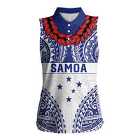 Personalised Toa Samoa Rugby Spirit Women Sleeveless Polo Shirt White Samoan Tribal Pattern LT9 Female White - Polynesian Pride