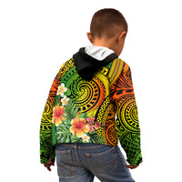 Polynesia Kid Hoodie Pasifika Tribal with Tropical Flowers LT9 - Polynesian Pride