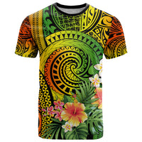 Polynesia T Shirt Pasifika Tribal with Tropical Flowers LT9 Reggae - Polynesian Pride
