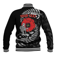 ANZAC Day Aotearoa Silver Fern Maori Personalised Baseball Jacket LT9 - Polynesian Pride