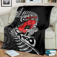 ANZAC Day Aotearoa Silver Fern Maori Personalised Blanket LT9 - Polynesian Pride