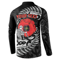 ANZAC Day Aotearoa Silver Fern Maori Personalised Button Sweatshirt LT9 - Polynesian Pride