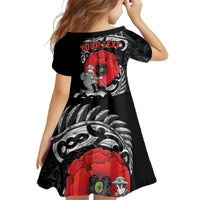 ANZAC Day Aotearoa Silver Fern Maori Personalised Family Matching Off The Shoulder Long Sleeve Dress and Hawaiian Shirt