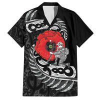 ANZAC Day Aotearoa Silver Fern Maori Personalised Family Matching Off The Shoulder Long Sleeve Dress and Hawaiian Shirt
