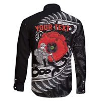 ANZAC Day Aotearoa Silver Fern Maori Personalised Family Matching Off The Shoulder Long Sleeve Dress and Hawaiian Shirt