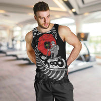 ANZAC Day Aotearoa Silver Fern Maori Personalised Men Tank Top LT9 Black - Polynesian Pride