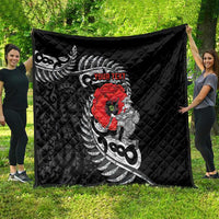 ANZAC Day Aotearoa Silver Fern Maori Personalised Quilt