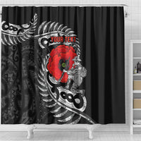 ANZAC Day Aotearoa Silver Fern Maori Personalised Shower Curtain