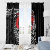 ANZAC Day Aotearoa Silver Fern Maori Personalised Window Curtain LT9 - Polynesian Pride
