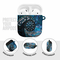 New Zealand Darts Personalised AirPods Case Aotearoa Silver Fern Blue Papua Shell Spirit LT9 - Polynesian Pride