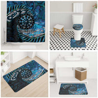 New Zealand Darts Personalised Bathroom Set Aotearoa Silver Fern Blue Papua Shell Spirit - Polynesian Pride