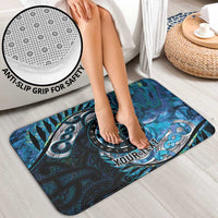 New Zealand Darts Personalised Bathroom Set Aotearoa Silver Fern Blue Papua Shell Spirit - Polynesian Pride