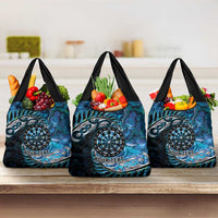 New Zealand Darts Personalised Grocery Bag Aotearoa Silver Fern Blue Papua Shell Spirit