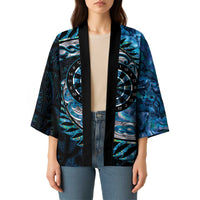New Zealand Darts Personalised Kimono Aotearoa Silver Fern Blue Papua Shell Spirit - Polynesian Pride