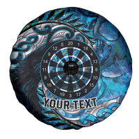 New Zealand Darts Personalised Spare Tire Cover Aotearoa Silver Fern Blue Papua Shell Spirit