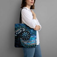 New Zealand Darts Personalised Tote Bag Aotearoa Silver Fern Blue Papua Shell Spirit - Polynesian Pride