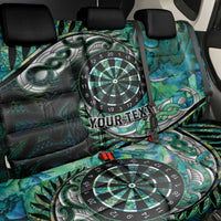 New Zealand Darts Personalised Back Car Seat Cover Aotearoa Silver Fern Green Papua Shell Spirit