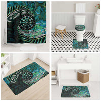 New Zealand Darts Personalised Bathroom Set Aotearoa Silver Fern Green Papua Shell Spirit - Polynesian Pride