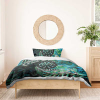 New Zealand Darts Personalised Bedding Set Aotearoa Silver Fern Green Papua Shell Spirit