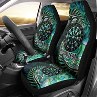 New Zealand Darts Personalised Car Seat Cover Aotearoa Silver Fern Green Papua Shell Spirit