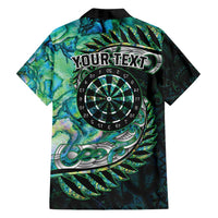 New Zealand Darts Personalised Family Matching Puletasi and Hawaiian Shirt Aotearoa Silver Fern Green Papua Shell Spirit
