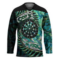 New Zealand Darts Personalised Hockey Jersey Aotearoa Silver Fern Green Papua Shell Spirit - Polynesian Pride