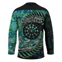 New Zealand Darts Personalised Hockey Jersey Aotearoa Silver Fern Green Papua Shell Spirit - Polynesian Pride