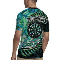 New Zealand Darts Personalised Rugby Jersey Aotearoa Silver Fern Green Papua Shell Spirit