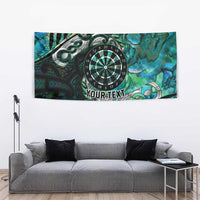 New Zealand Darts Personalised Tapestry Aotearoa Silver Fern Green Papua Shell Spirit