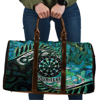 New Zealand Darts Personalised Travel Bag Aotearoa Silver Fern Green Papua Shell Spirit - Polynesian Pride