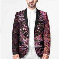 New Zealand Darts Personalised Blazer Aotearoa Silver Fern Pink Papua Shell Spirit - Polynesian Pride