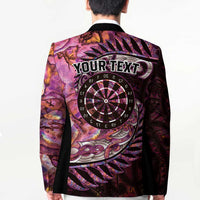 New Zealand Darts Personalised Blazer Aotearoa Silver Fern Pink Papua Shell Spirit - Polynesian Pride