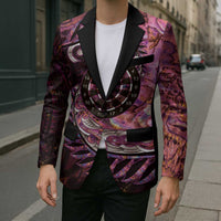 New Zealand Darts Personalised Blazer Aotearoa Silver Fern Pink Papua Shell Spirit - Polynesian Pride