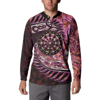 New Zealand Darts Personalised Button Sweatshirt Aotearoa Silver Fern Pink Papua Shell Spirit LT9 - Polynesian Pride