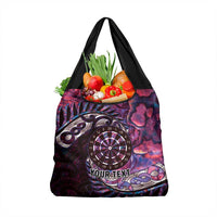 New Zealand Darts Personalised Grocery Bag Aotearoa Silver Fern Pink Papua Shell Spirit