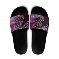 New Zealand Darts Personalised Slide Sandals Aotearoa Silver Fern Pink Papua Shell Spirit - Polynesian Pride