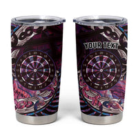 New Zealand Darts Personalised Tumbler Cup Aotearoa Silver Fern Pink Papua Shell Spirit