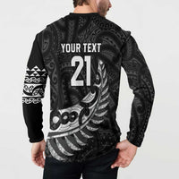 New Zealand Indigenous-Maori Rugby Custom Button Sweatshirt