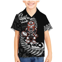 New Zealand Indigenous-Maori Rugby Custom Family Matching Mermaid Dress and Hawaiian Shirt