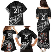 New Zealand Indigenous-Maori Rugby Custom Family Matching Puletasi and Hawaiian Shirt