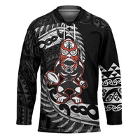 New Zealand Indigenous-Maori Rugby Custom Hockey Jersey LT9 Unisex Black - Polynesian Pride