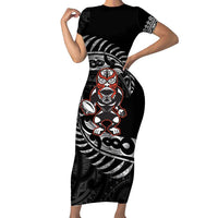 New Zealand Indigenous-Maori Rugby Custom Short Sleeve Bodycon Dress