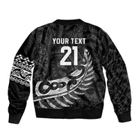 New Zealand Indigenous-Maori Rugby Custom Sleeve Zip Bomber Jacket