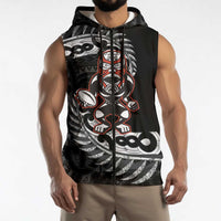 New Zealand Indigenous-Maori Rugby Custom Sleeveless Zip Hoodie LT9 - Polynesian Pride