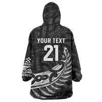 New Zealand Indigenous-Maori Rugby Custom Wearable Blanket Hoodie