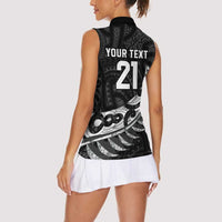 New Zealand Indigenous-Maori Rugby Custom Women Sleeveless Polo Shirt