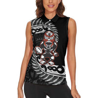 New Zealand Indigenous-Maori Rugby Custom Women Sleeveless Polo Shirt