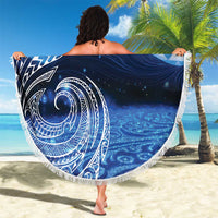 New Zealand Matariki Beach Blanket Taniko Aramoana With Koru Galaxy Sky Night