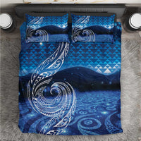 New Zealand Matariki Bedding Set Taniko Aramoana With Koru Galaxy Sky Night